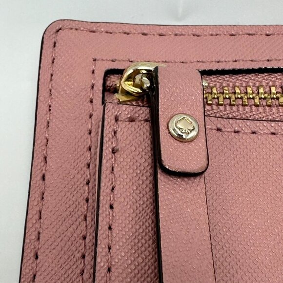 Kate Spade Saffiano Leather Wallet Multiple Card Holder Back Zippered Rose Pink - Picture 4 of 12